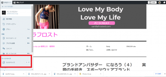 WP theme vanillafrosted Gazette Rebalance Pictorico how to change photo blog