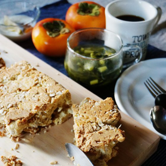 朝ごはん = ピーナツバター　チーズ　オートミール　ブレッド、グリーンリーフ　スープ、ヨーグルト　ドライマンゴー　トッピング、コーヒー　「1食分の1日必要量に対するグラフを表示」→　・カロリー　・三大栄養素　・PFCバランス　・ビタミン　・ミネラル　・アミノ酸グラフ