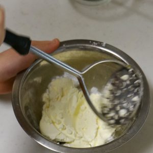 mix cream cheese and sugar