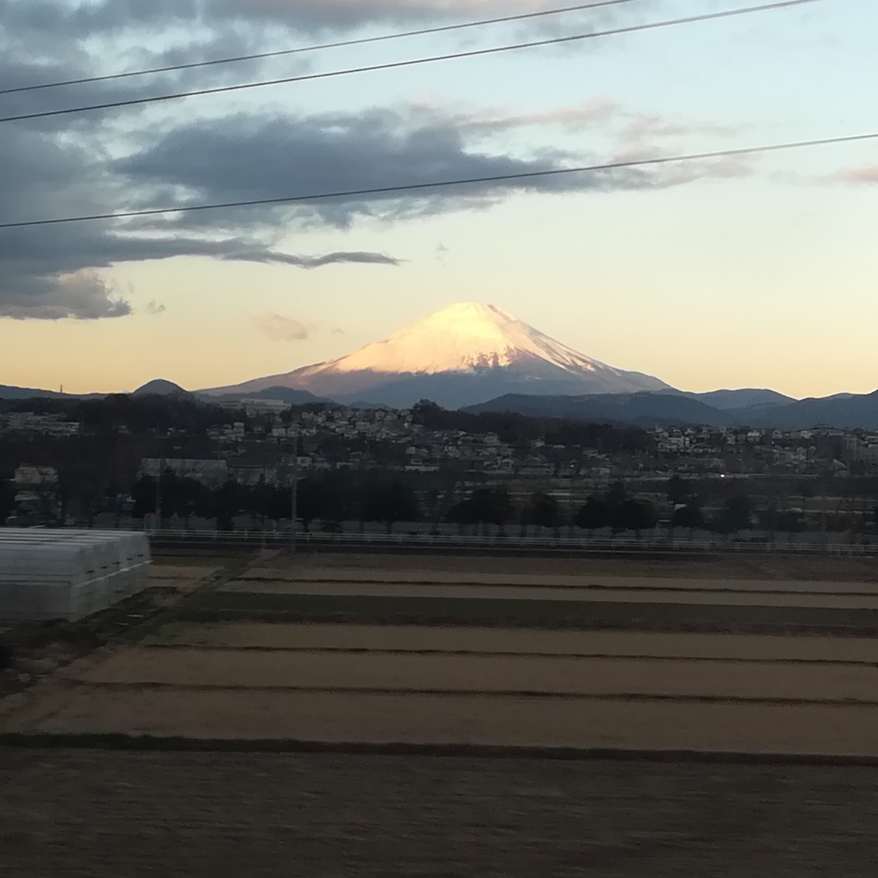 Mt. Fuji from Shinkansen Bullet train before reaching Odawara Kanagawa in Japan